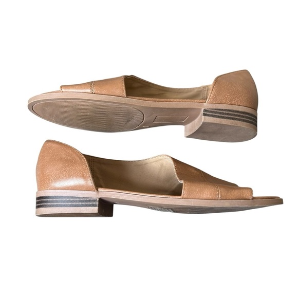 Roebuck & Co Womens Camel Tan Faux Leather Flats 8M Open Toe Sandals Neutral - Picture 5 of 11